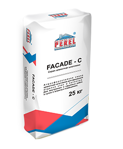 
                      Шпатлевка цементная FACADE-C, серая, 25 кг